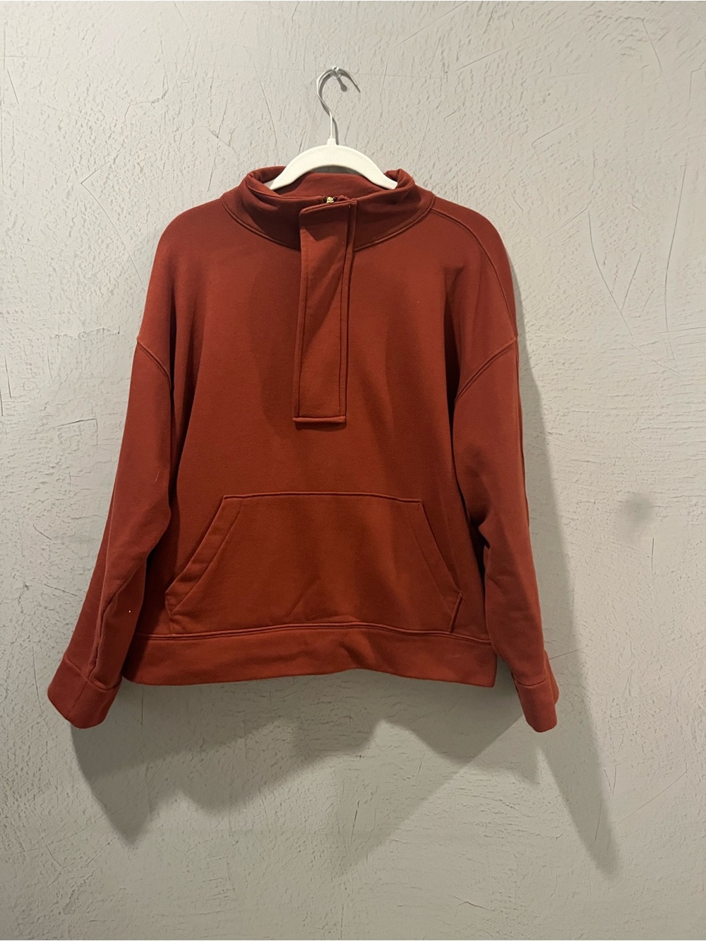 a new day Rust Funnel Neck Pullover Sweatshirt